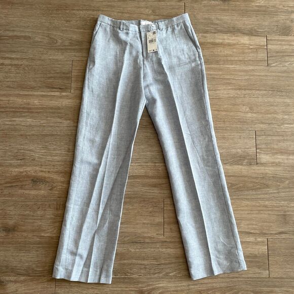 NWT Mango Light Blue Linen Cotton Pants size 8 - Picture 4 of 8